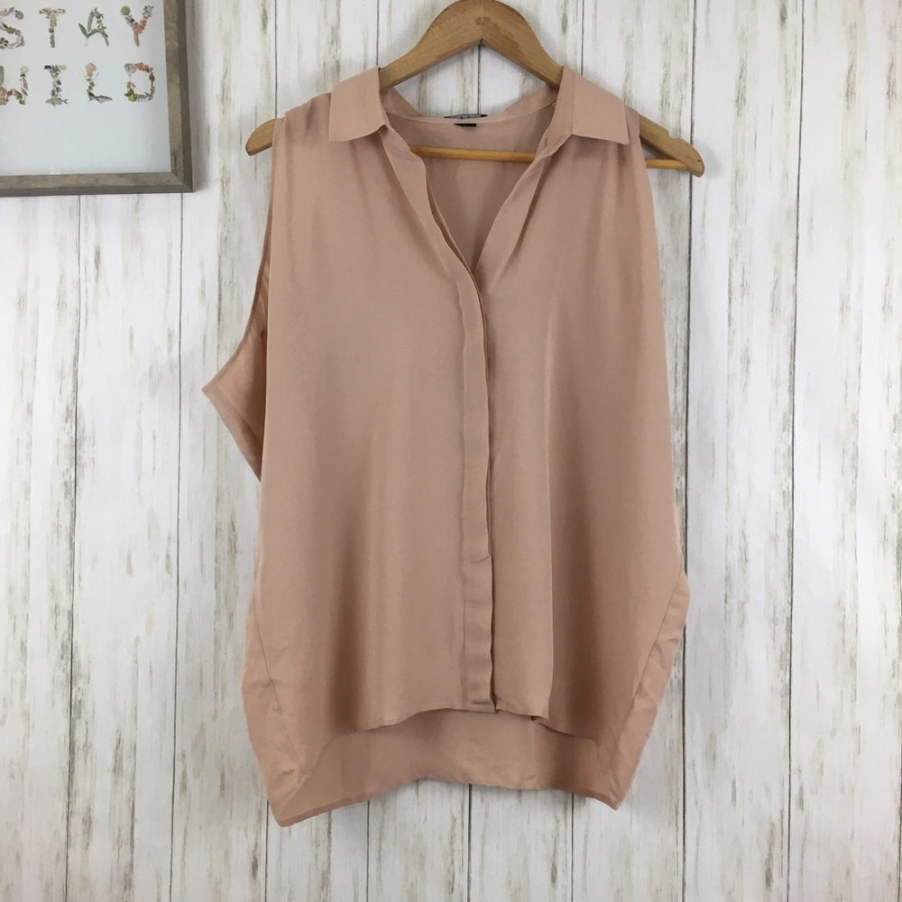 Theory Silk Copelan Tank Top Blouse Sz L